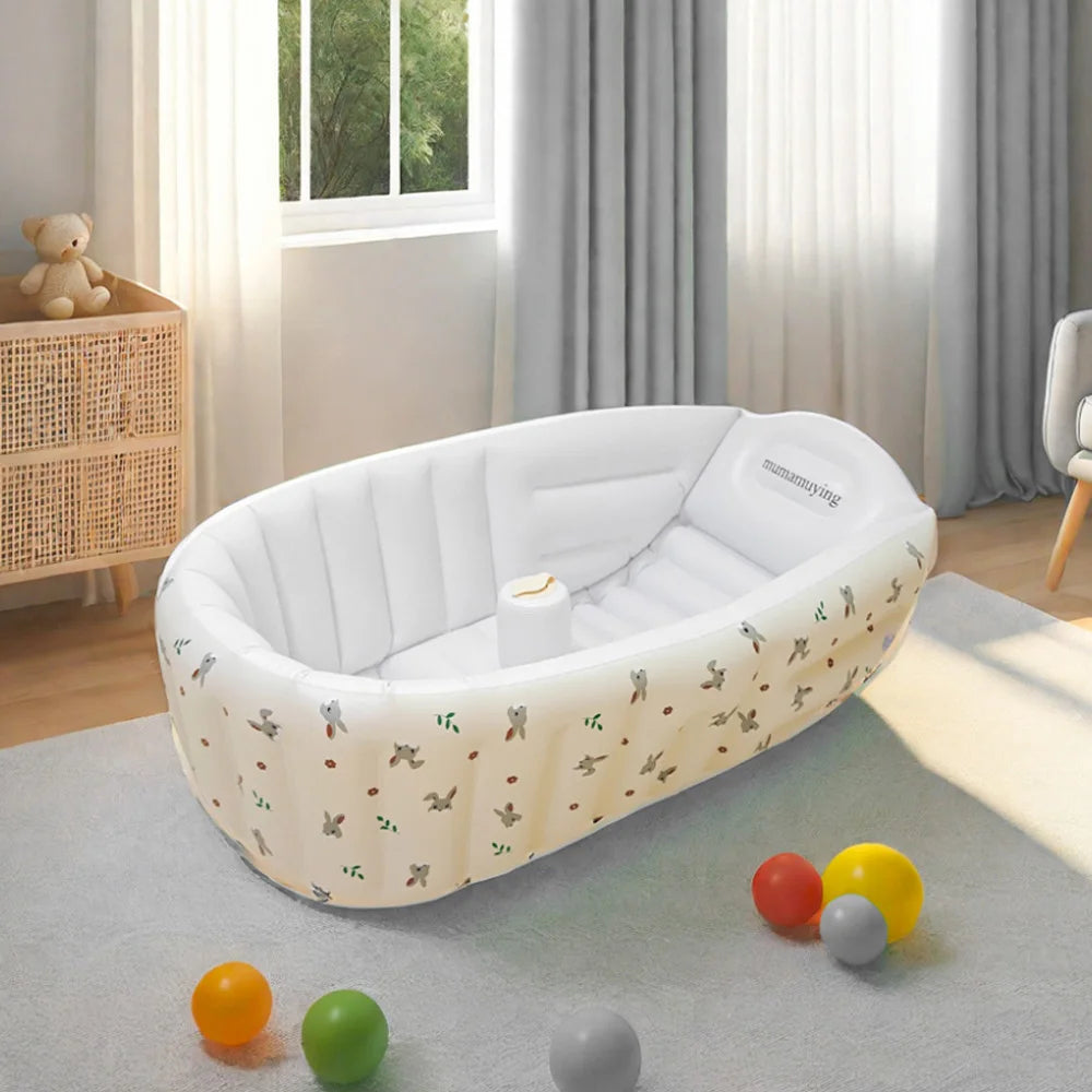 Inflatable Baby Swimming Pool — Portable Cartoon Bathtub for Newborns