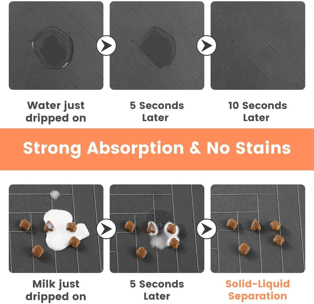 Absorbent Pet Feeding Mat — Non-Slip Waterproof Placemat for Dogs & Cats