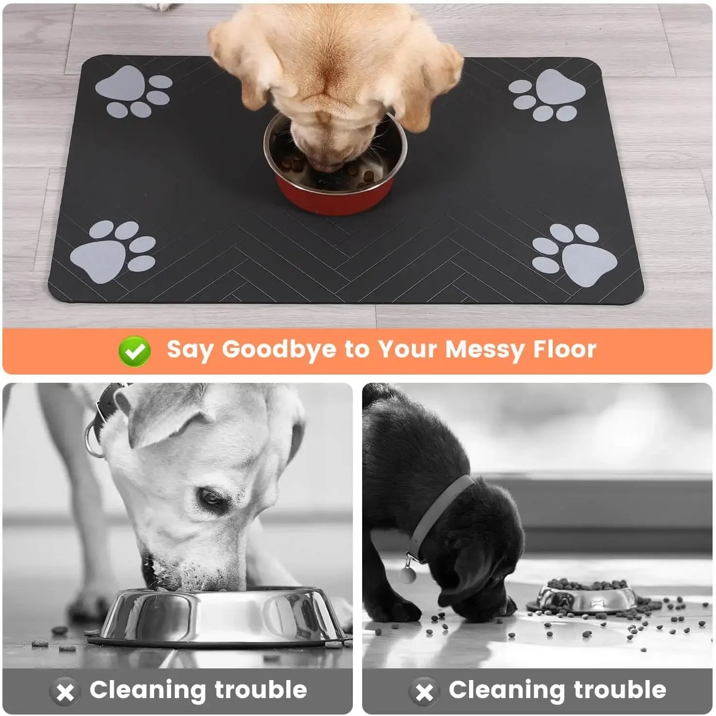 Absorbent Pet Feeding Mat — Waterproof Non-Slip Placemat for Dogs & Cats