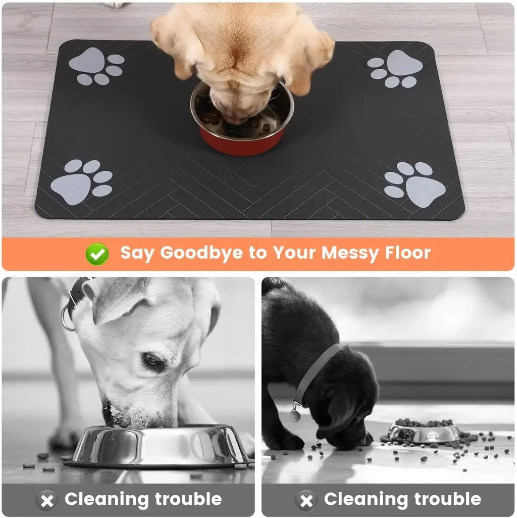 Absorbent Pet Feeding Mat — Non-Slip Waterproof Placemat for Dogs & Cats