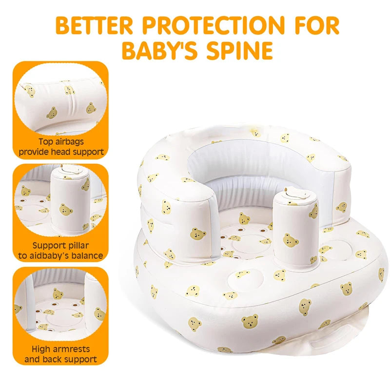 Inflatable Baby Seat with Built-In Air Pump
