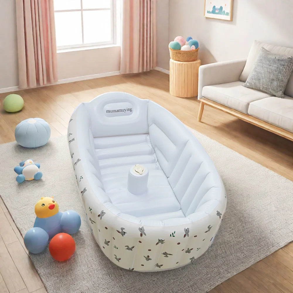 Inflatable Baby Swimming Pool — Portable Cartoon Bathtub for Newborns