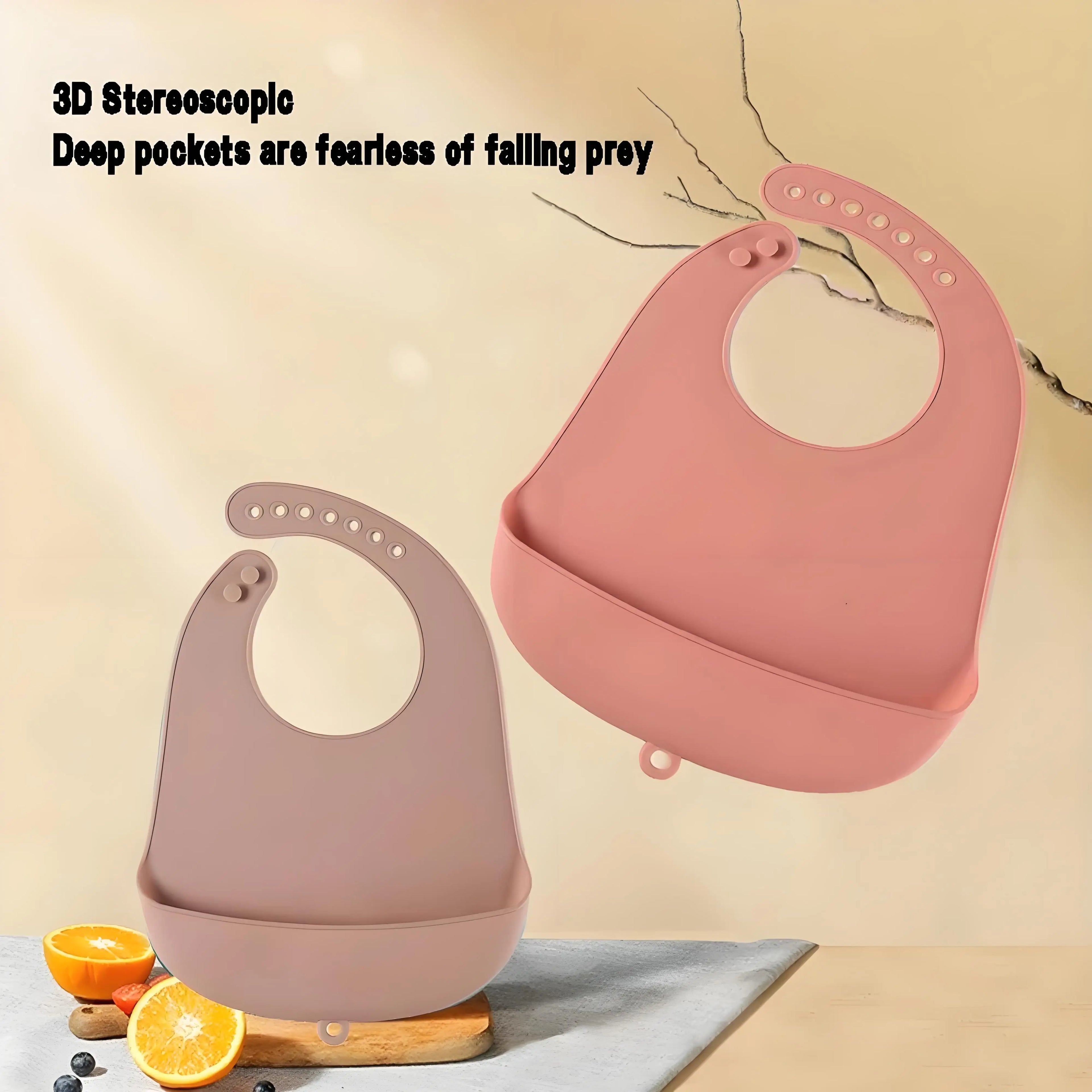 BPA-Free Silicone Baby Bib with Adjustable Neck