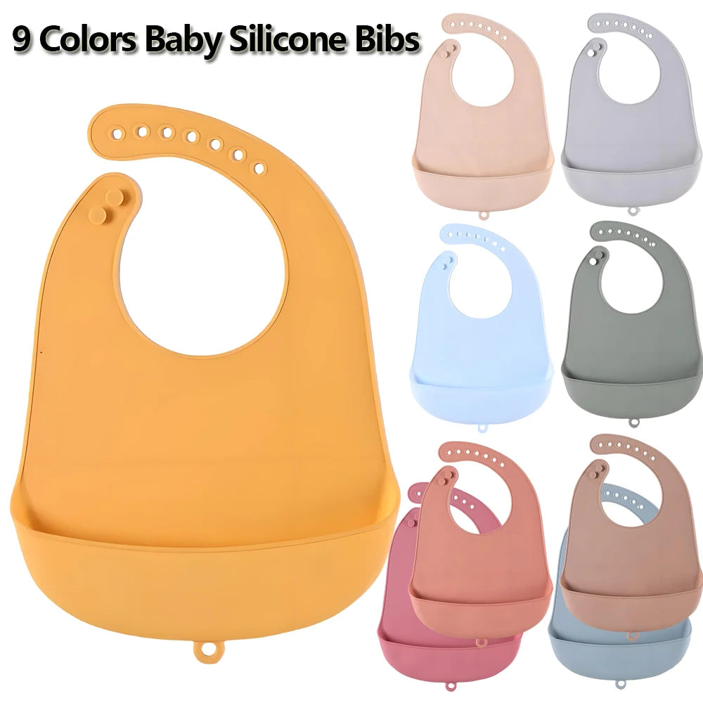 BPA-Free Silicone Baby Bib with Adjustable Neck