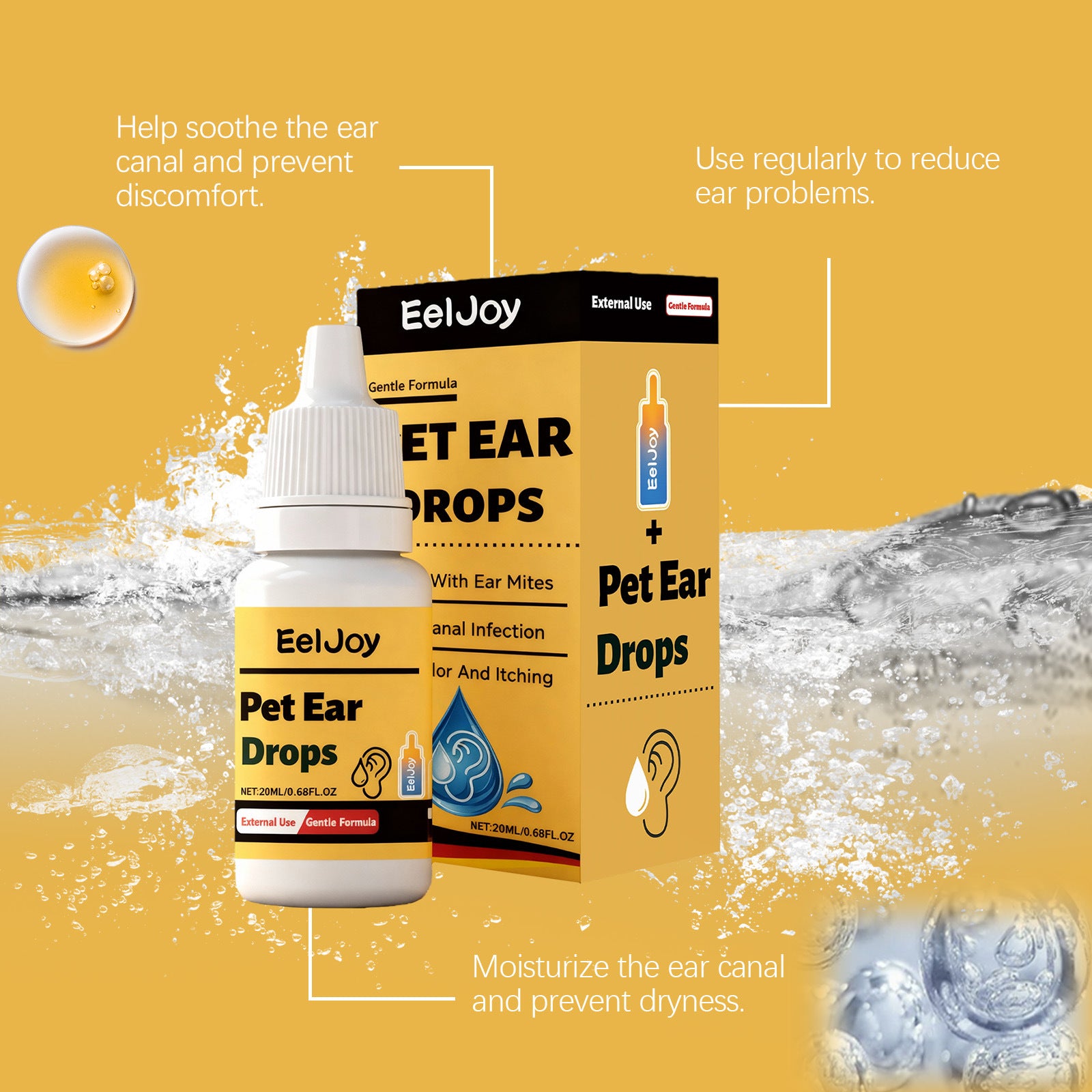 Pet Ear Care Drops – Gentle Cleaner for Dogs & Cats | 20mL