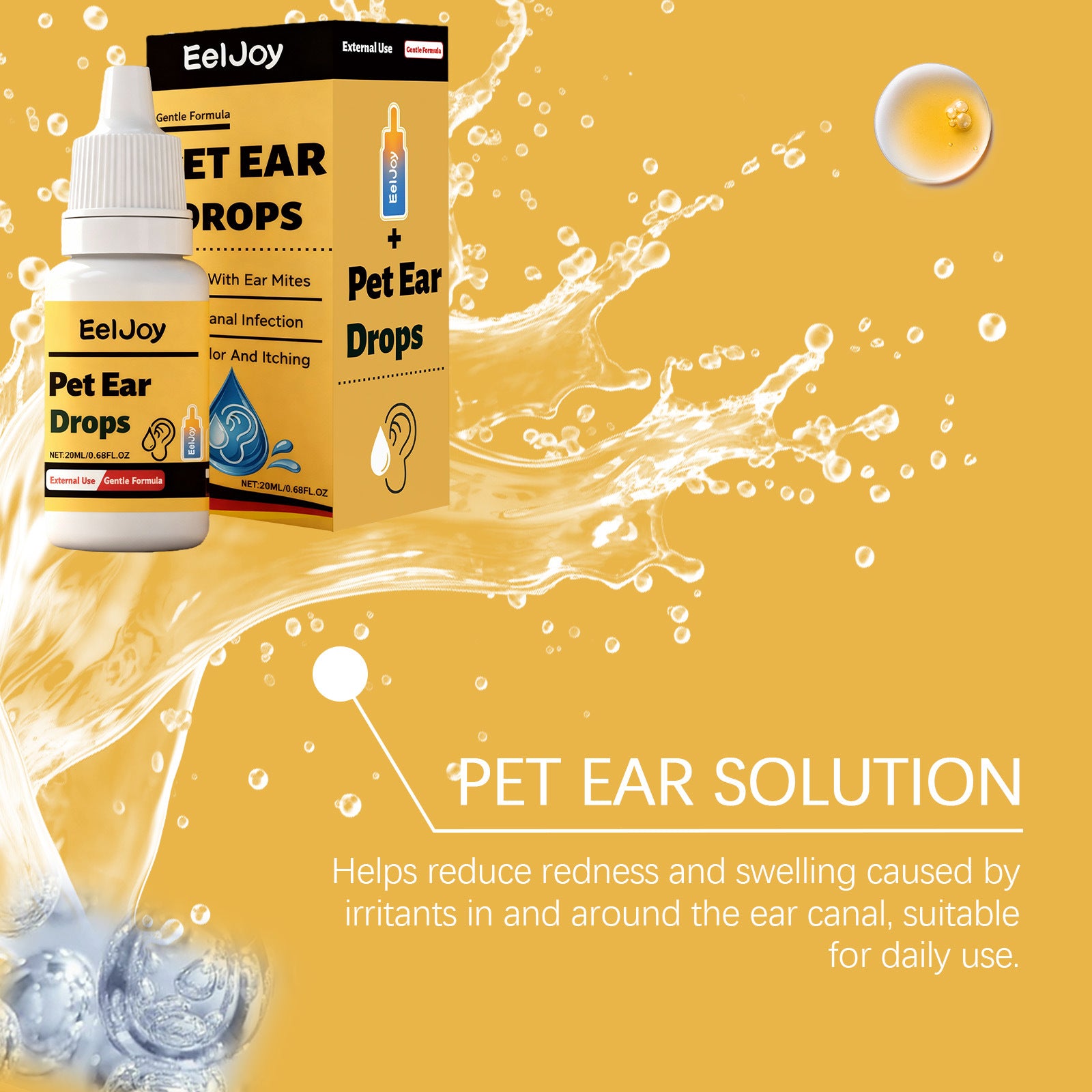 Pet Ear Care Drops – Gentle Cleaner for Dogs & Cats | 20mL